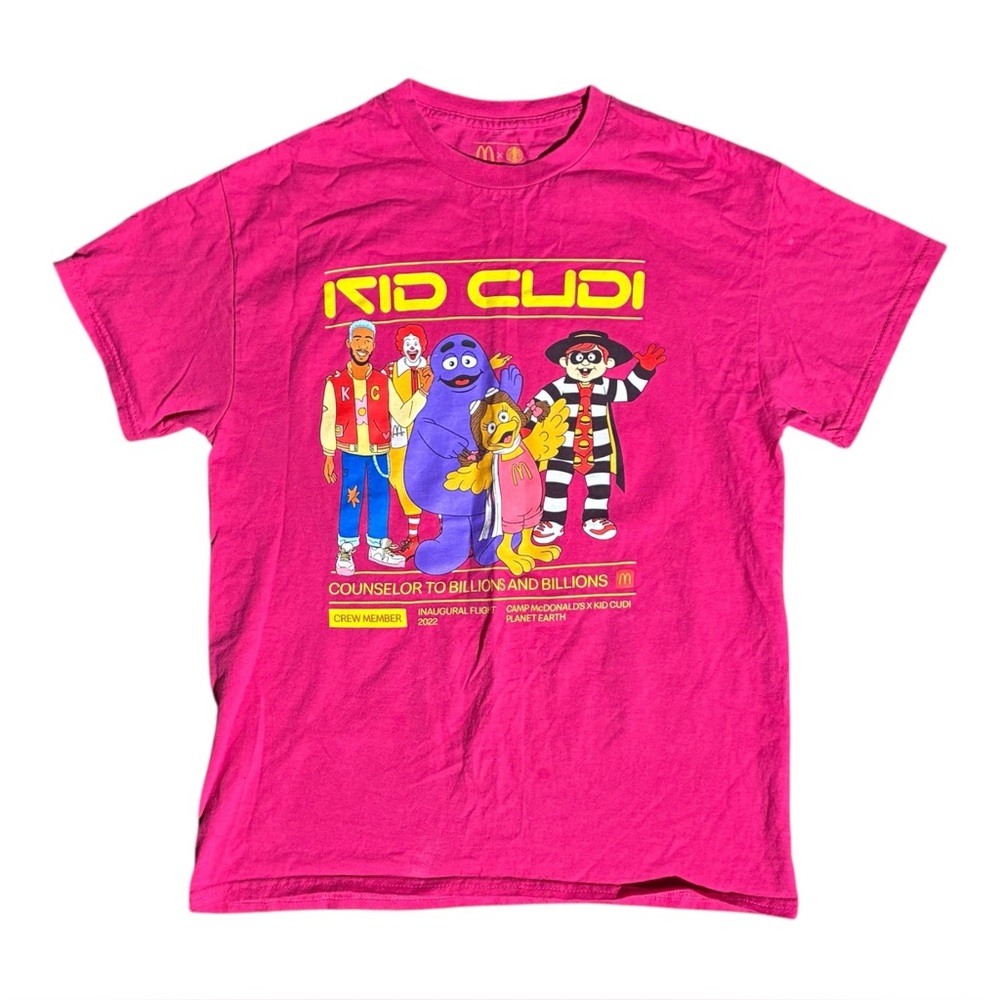 McDonalds x Kid Cudi Tour Tee Shirt Pink Magenta